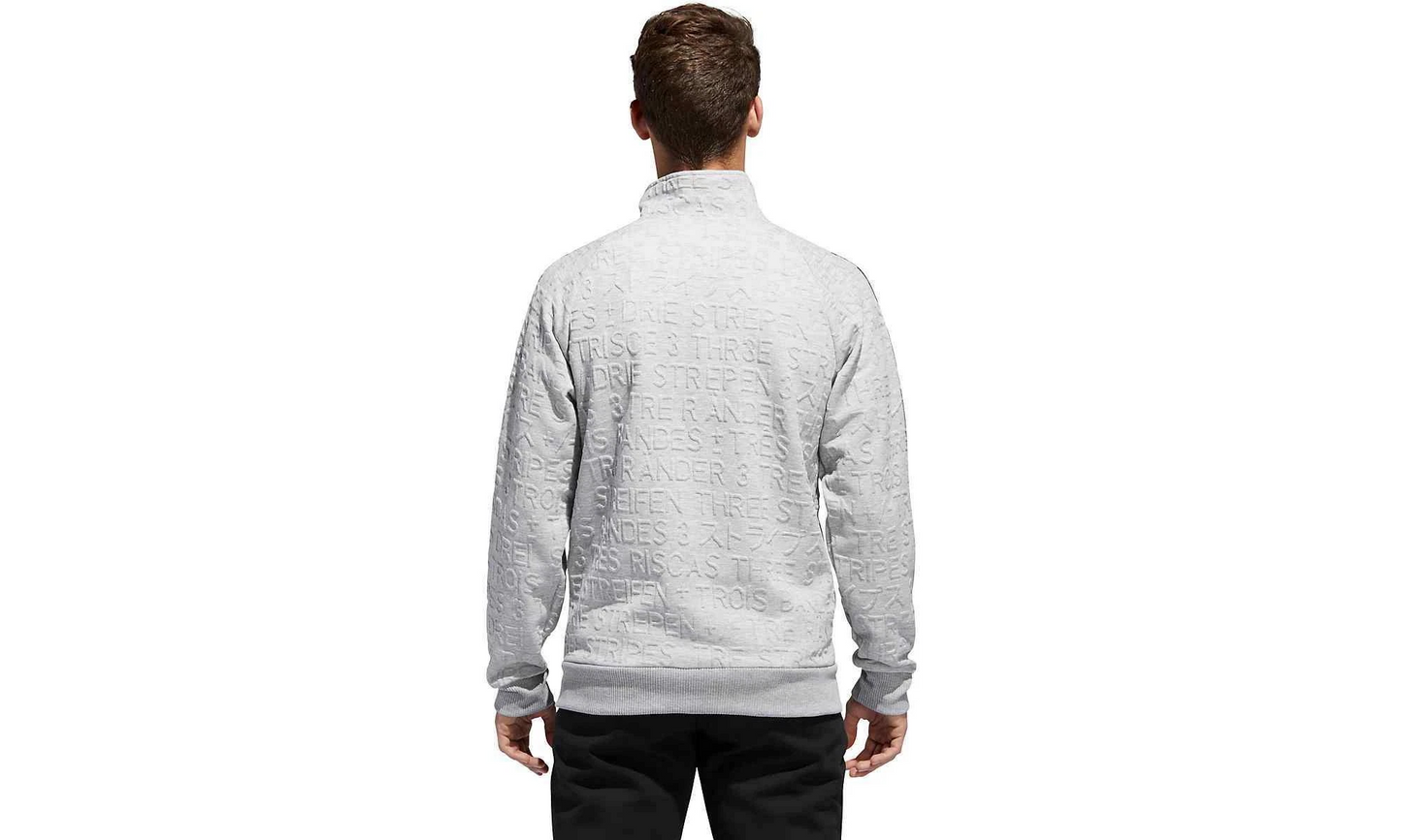 Badge of Sport 3-Stripe Cotton Fleece Pullover "Medium Grey Heather" DH9085