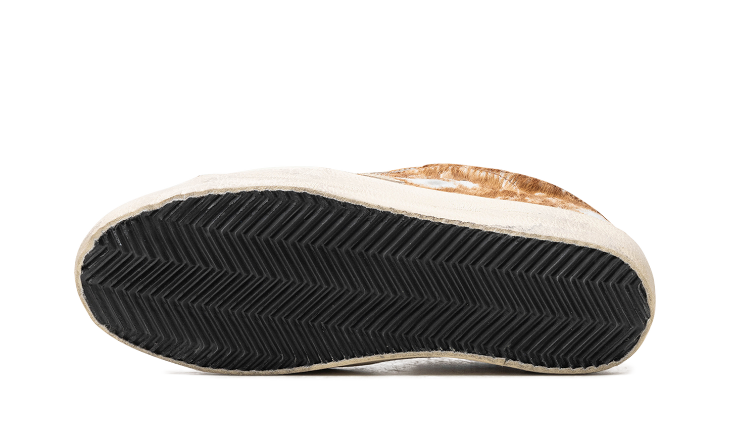 SUPER-STAR LEOPARD HORSY UPPER PAINTED NABUK TOE MIRROR STAR SHINY HEEL "LEO HAZELNUT LIGHT GREY GOLD GREY BLUE"