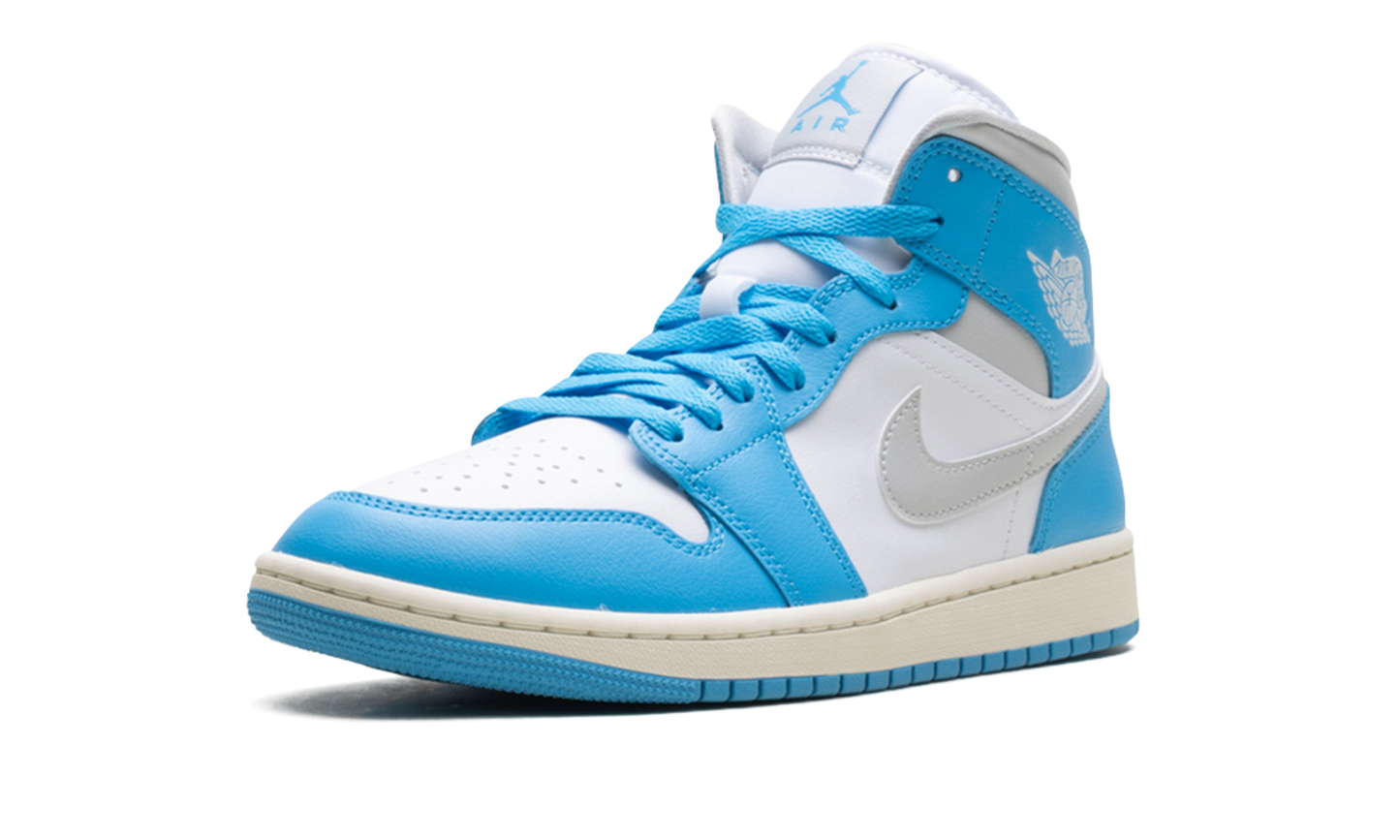 Jordan 1 Mid WMNS "Dark Powder Blue White Sail Neutral Grey" BQ6472 400