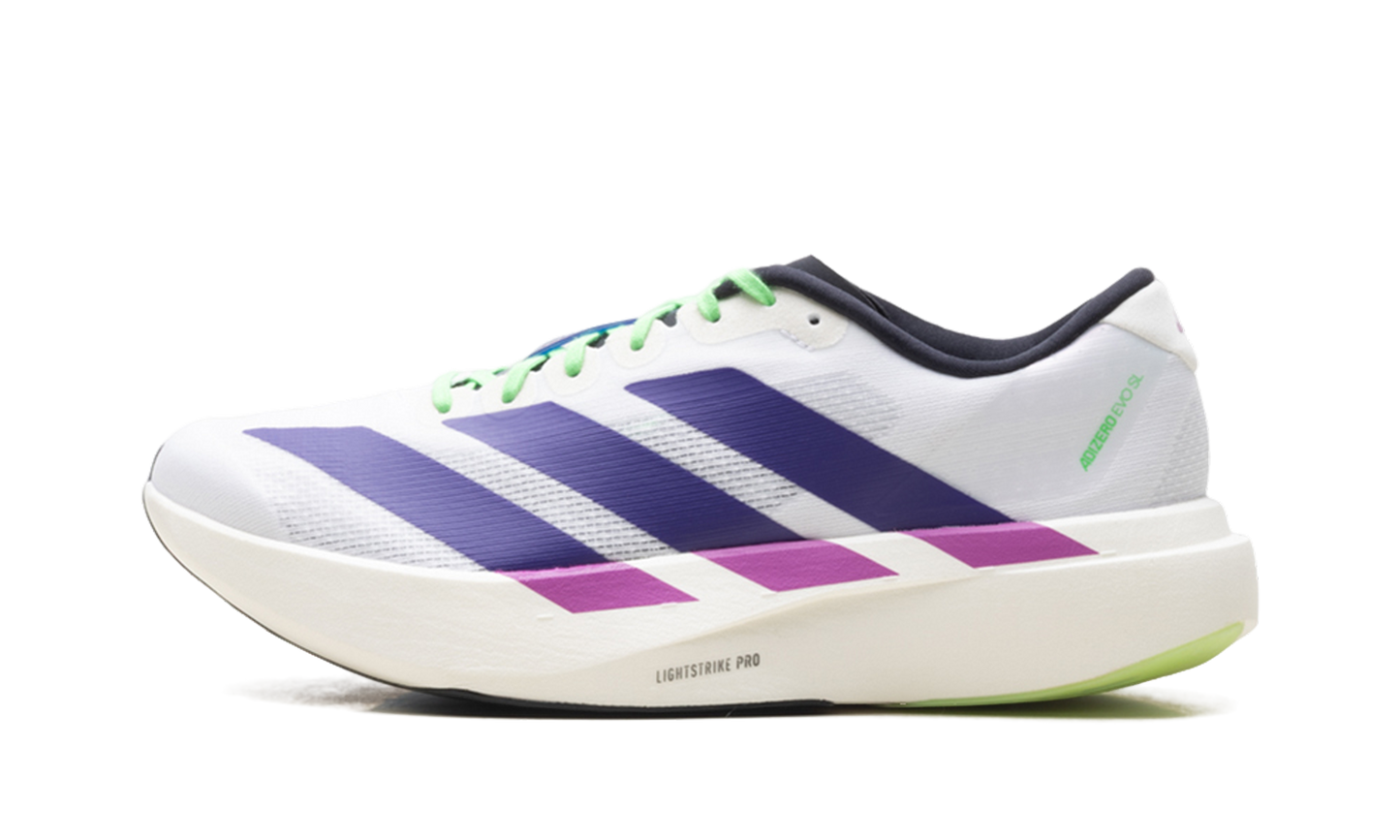 Adizero Evo SL "White Purple Lime Burst" JS4495