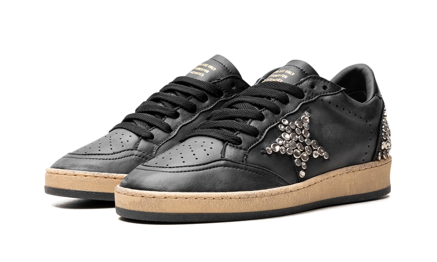 BALL STAR NAPPA UPPER AND SPUR LEATHER STAR SHINY LEATHER HEEL WITH STUDS "BLACK" GWF00117.F004375.90100