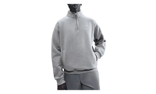 Solo Swoosh Fleece Quarter Zip Top "Dark Grey Heather / Light Smoke Grey / White" HV1094 063