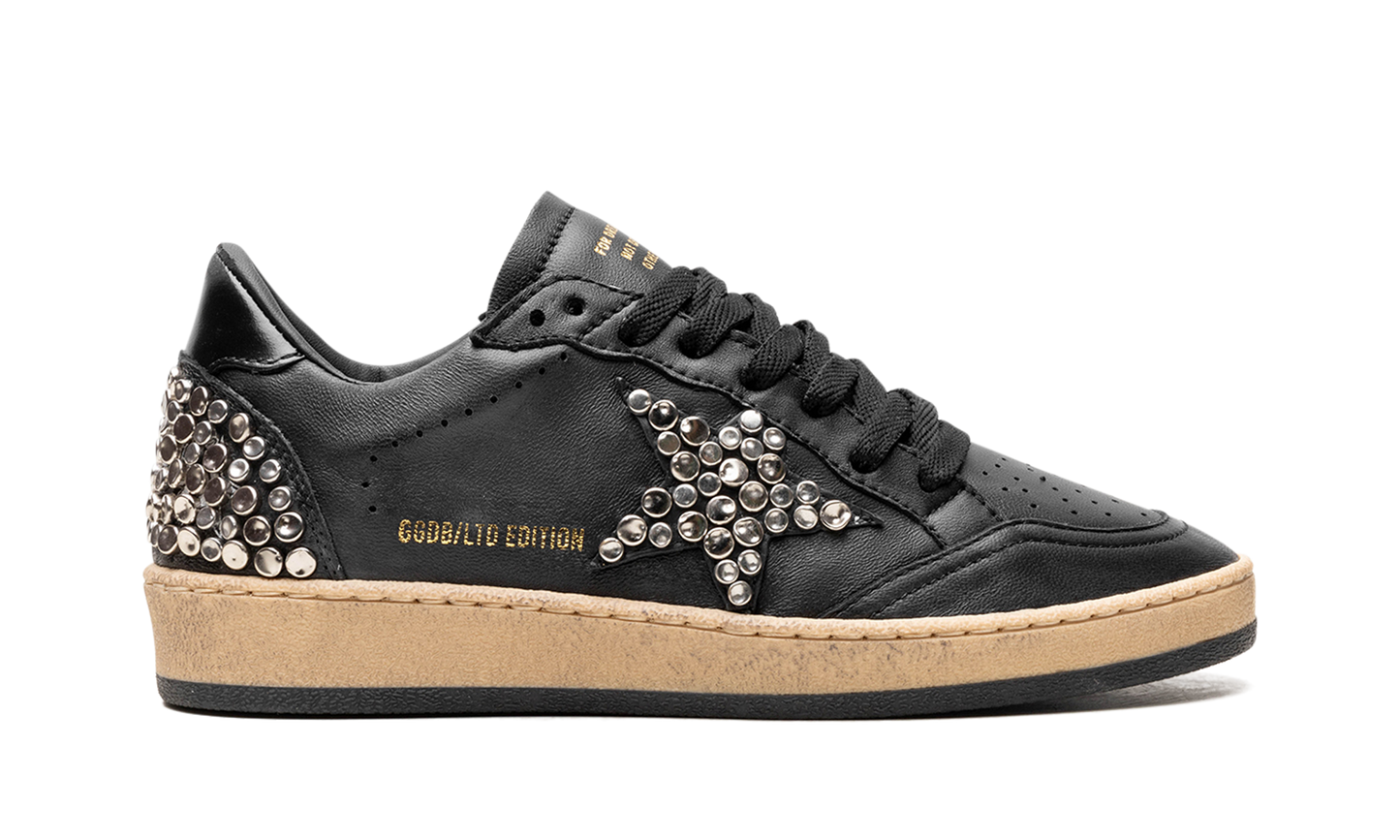 BALL STAR NAPPA UPPER AND SPUR LEATHER STAR SHINY LEATHER HEEL WITH STUDS "BLACK" GWF00117.F004375.90100